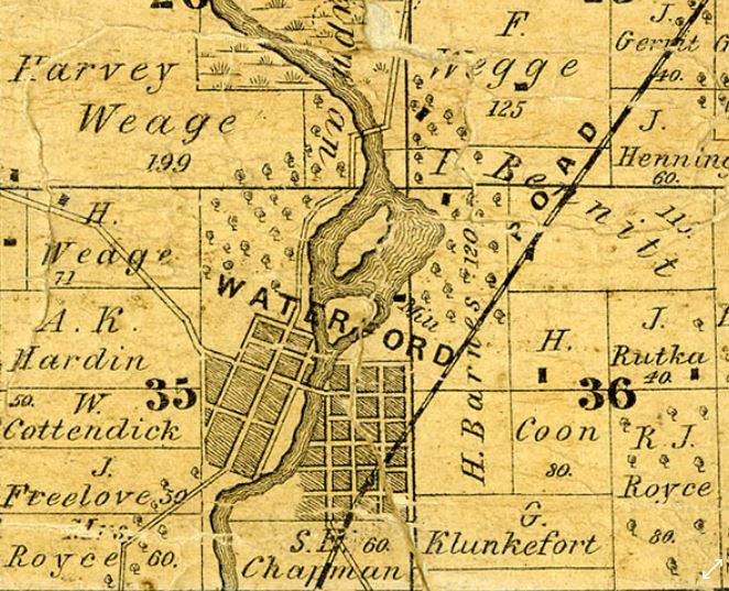 1858 Map showing Plank Rd
