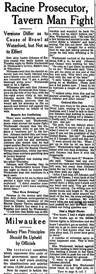 Eddie's Inn Gambling Article re fight1- 3-1945