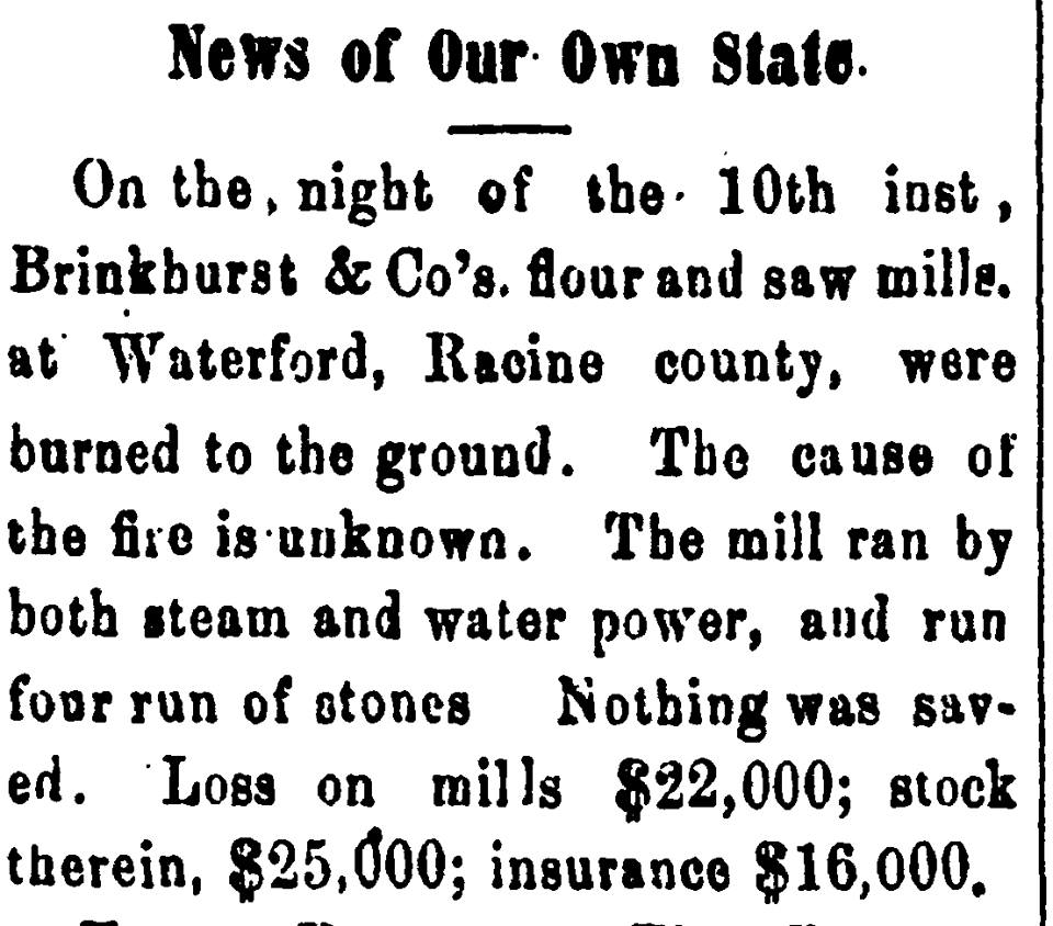 Brinkhorst Fire Juneau Cty Argus 2-18-1868