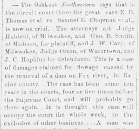 Dam Judgement Oskosh