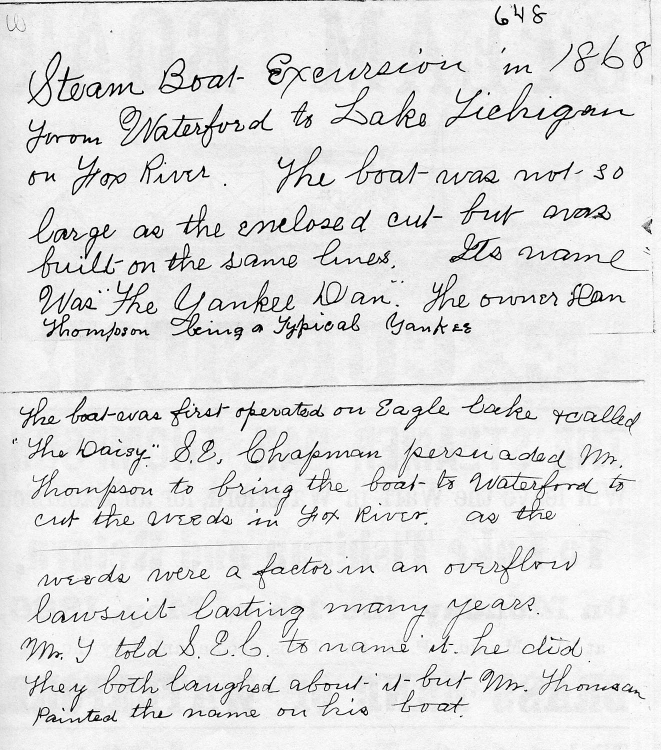 Letter about river boat and Chapman ca 1868 -wpl00639x