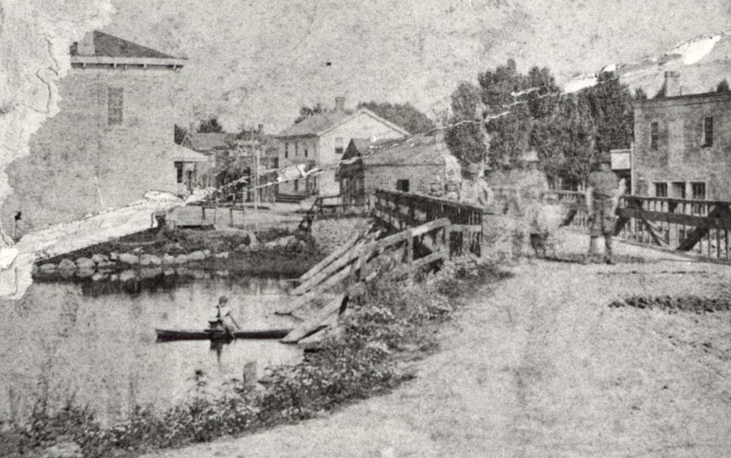 Wooden bridge looking East pre 1881 wpl00341x
